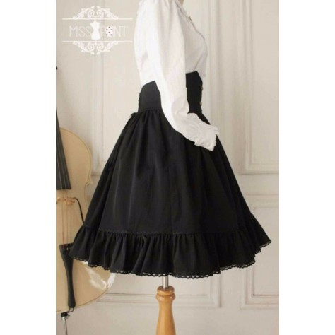 L141 Custom Made to order Cotton blend Lolita Retro High Waist A-Line Ruffle Skirt Regular Size XS S M L XL & Plus size 1x-10x (SZ16-52)